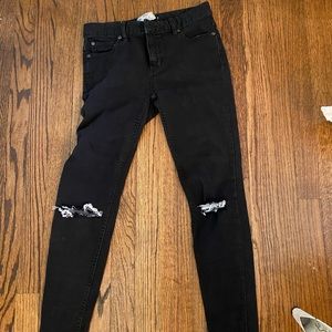 black ripped jeans